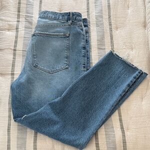 Good American distressed loose fitting jeans